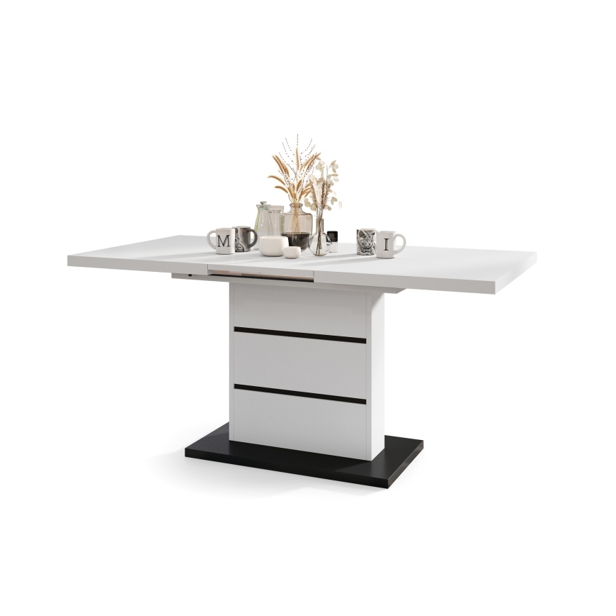 Foldable dining table PAOLO white/black
