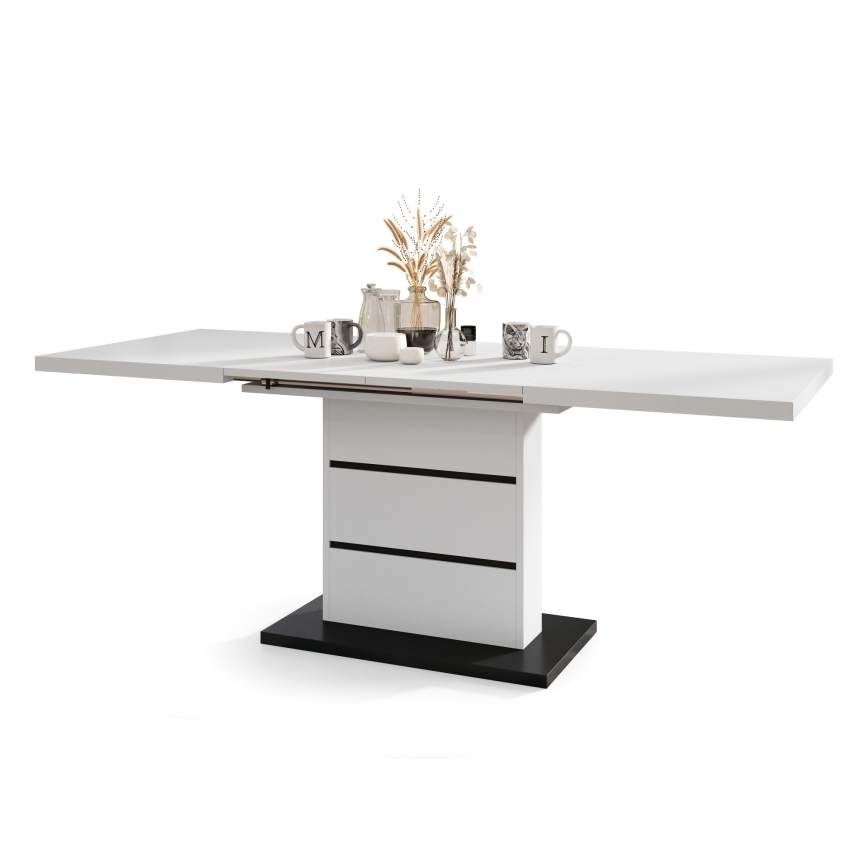 Foldable dining table PAOLO white/black