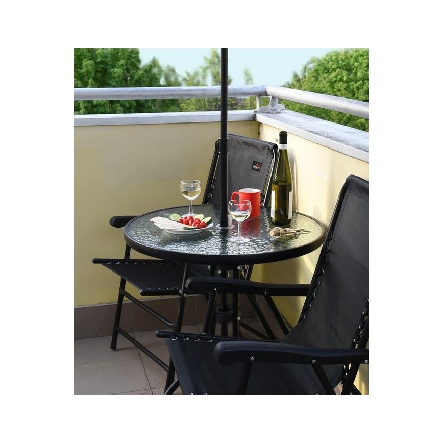 Foldable garden chair black