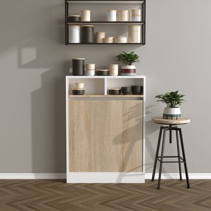 Foldable table BRACKED 96x70 cm white/brown