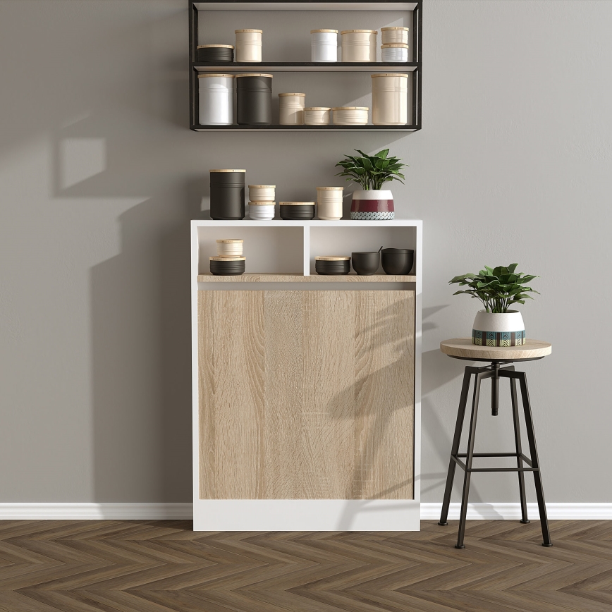 Foldable table BRACKED 96x70 cm white/brown