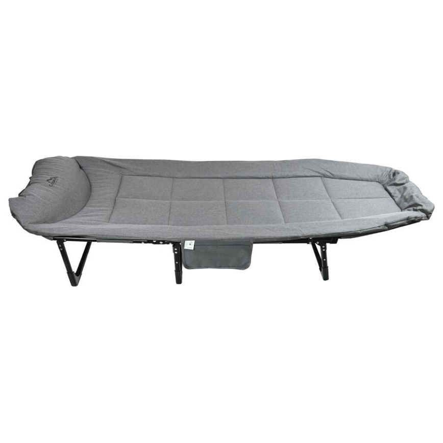 Folding adjustable camping lounger – grey