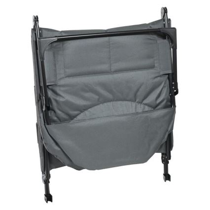 Folding adjustable camping lounger – grey