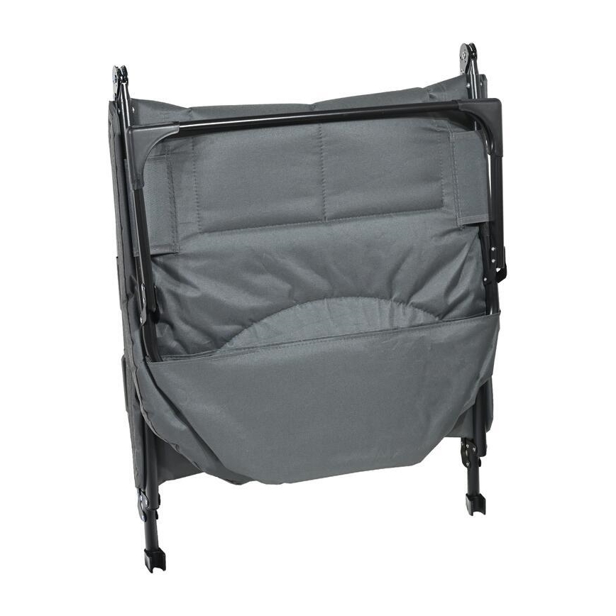 Folding adjustable camping lounger – grey