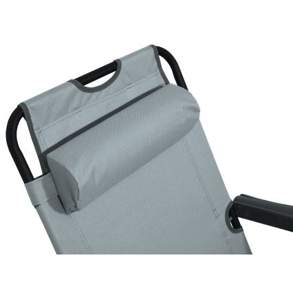 Folding adjustable chair grey/black