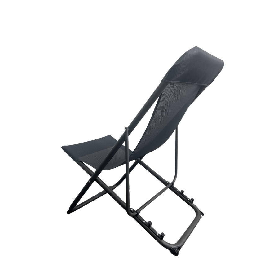 Folding camping lounger black