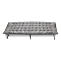 Folding camping lounger with mattress grey