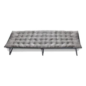 Folding camping lounger with mattress grey
