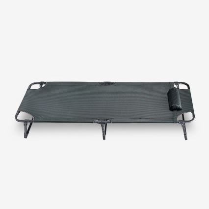 Folding camping lounger with mattress grey