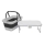 Folding camping picnic basket with a lid 2in1 white/grey