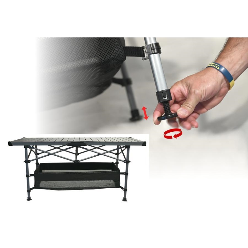 Folding camping table 123x55cm anthracite