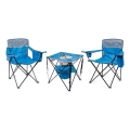 Folding camping table + 2x chair blue