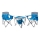 Folding camping table + 2x chair blue