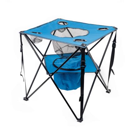 Folding camping table + 2x chair blue