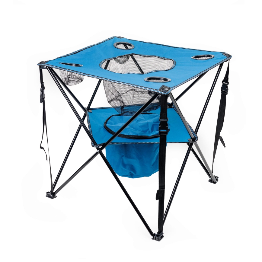 Folding camping table + 2x chair blue
