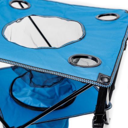 Folding camping table + 2x chair blue