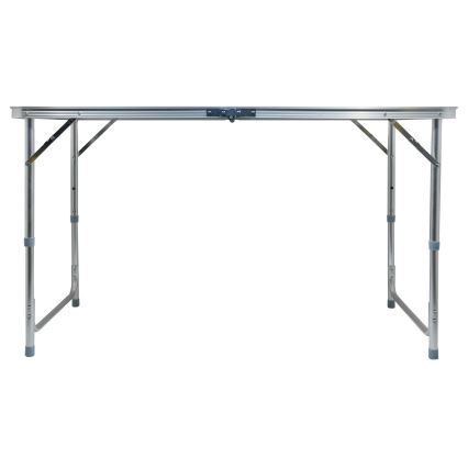 Folding camping table + 4x chair white/matte chrome