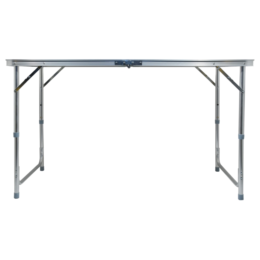 Folding camping table + 4x chair white/matte chrome