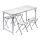 Folding camping table + 4x chair white/matte chrome