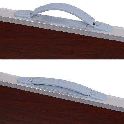 Folding camping table brown/matte chrome
