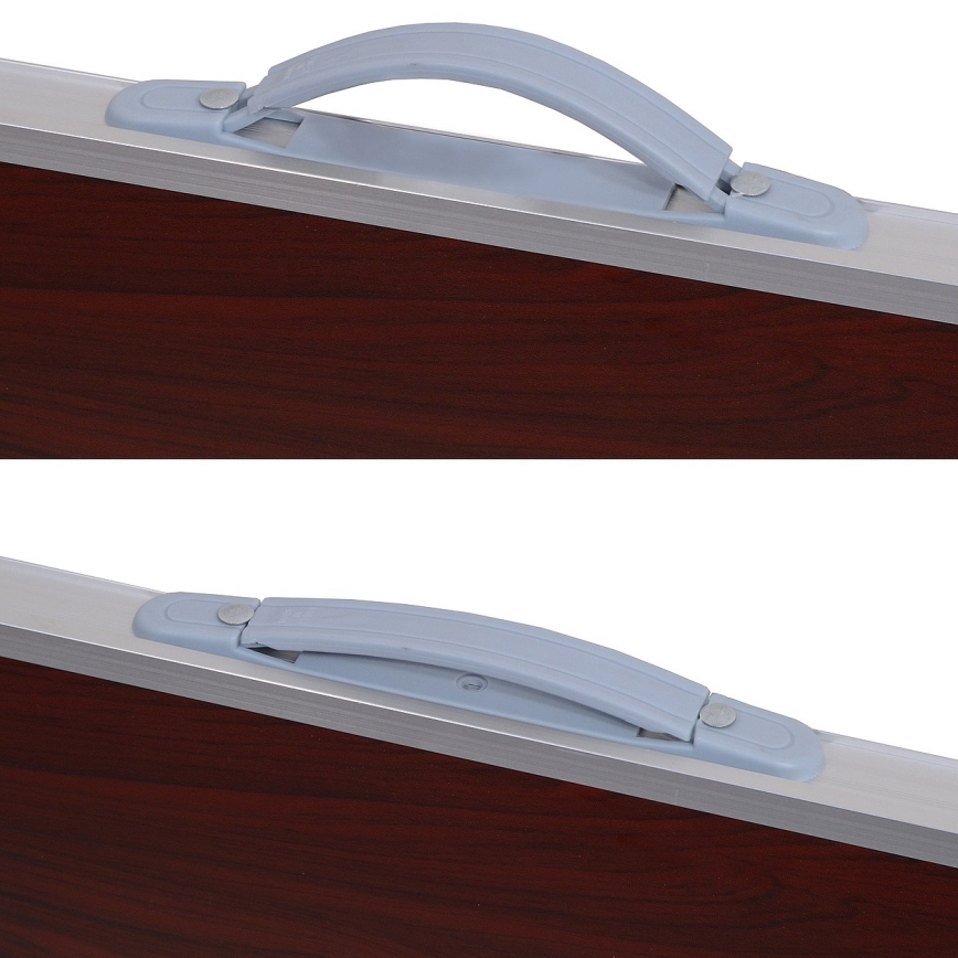 Folding camping table brown/matte chrome