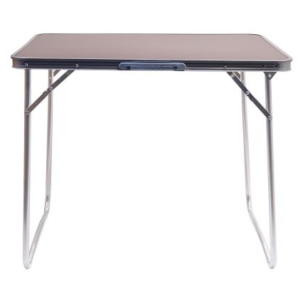 Folding camping table brown/matte chrome
