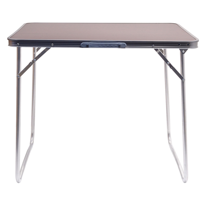 Folding camping table brown/matte chrome