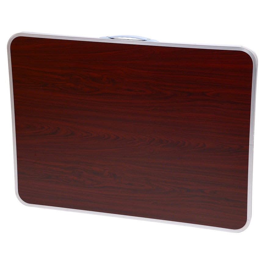 Folding camping table brown/matte chrome