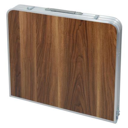Folding camping table brown/matte chrome