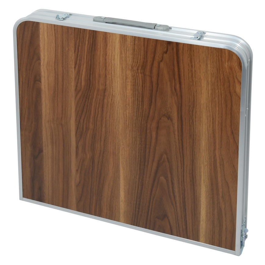 Folding camping table brown/matte chrome