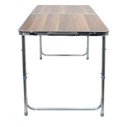 Folding camping table brown/matte chrome