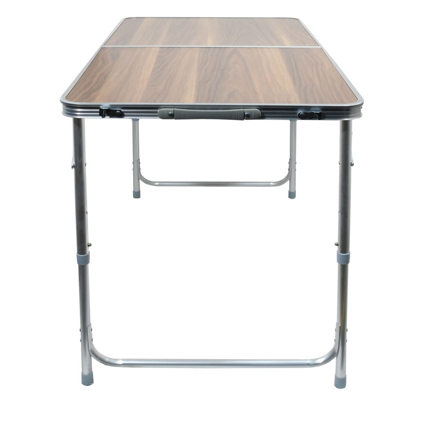 Folding camping table brown/matte chrome