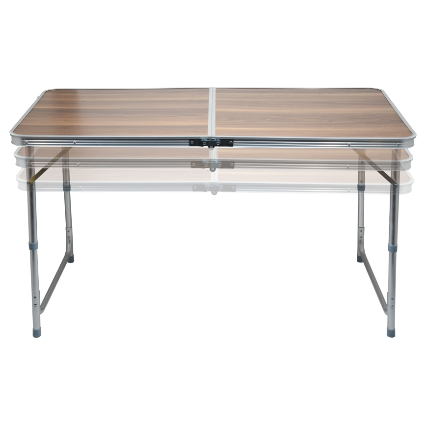 Folding camping table brown/matte chrome