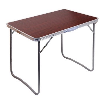 Folding camping table brown/matte chrome