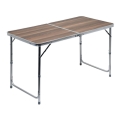 Folding camping table brown/matte chrome