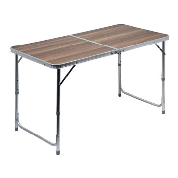 Folding camping table brown/matte chrome