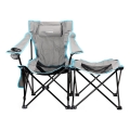Folding camping table + chair grey/blue