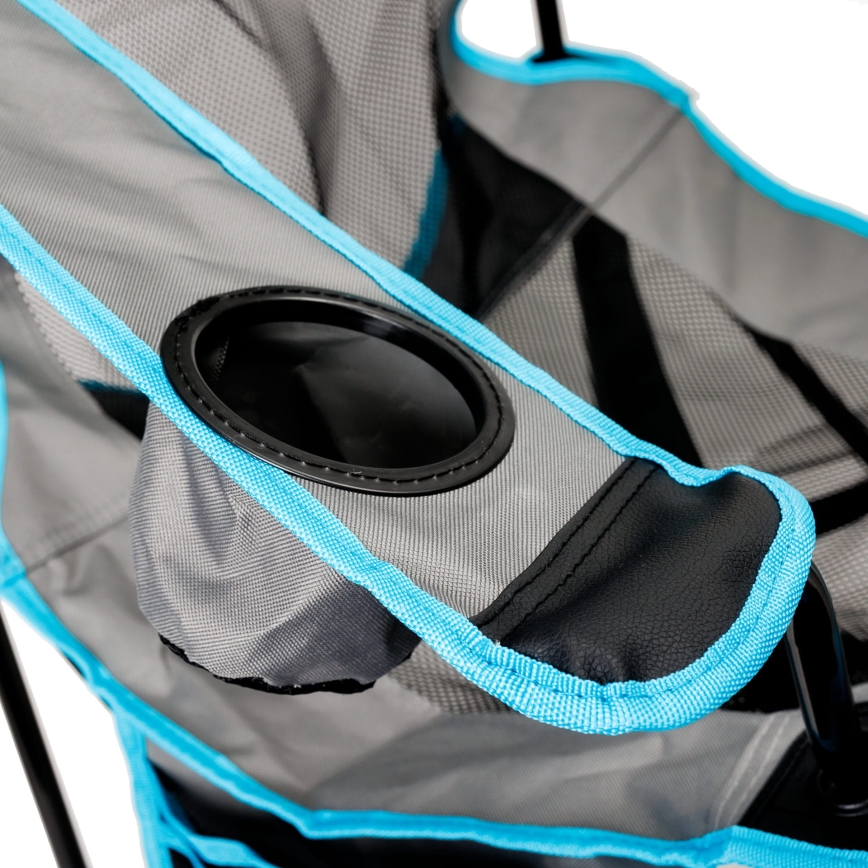 Folding camping table + chair grey/blue