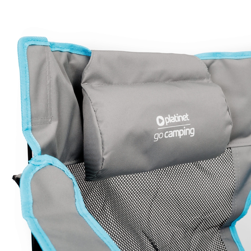 Folding camping table + chair grey/blue