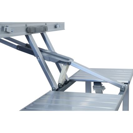 Folding camping table with chairs white/matte chrome
