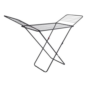 Folding clothes drying rack TORO 180x93 cm black