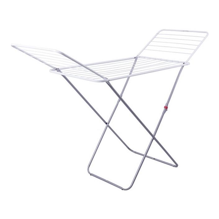 Folding clothes drying rack TORO 180x93 cm white