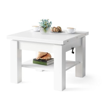 Folding coffee/dining table with lifting top CALEB white