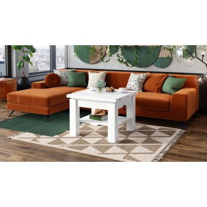 Folding coffee/dining table with lifting top CALEB white