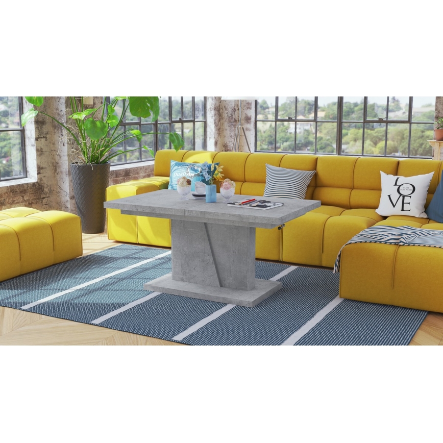 Folding coffee table with lifting top NINO grey
