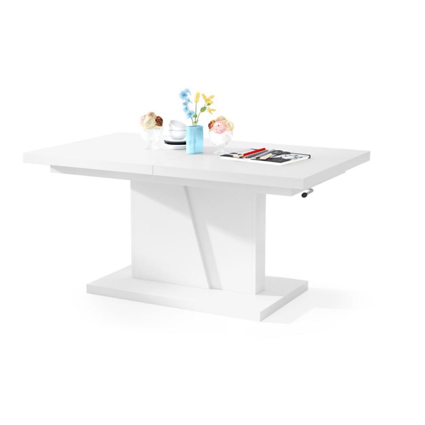 Folding coffee table with lifting top NINO white