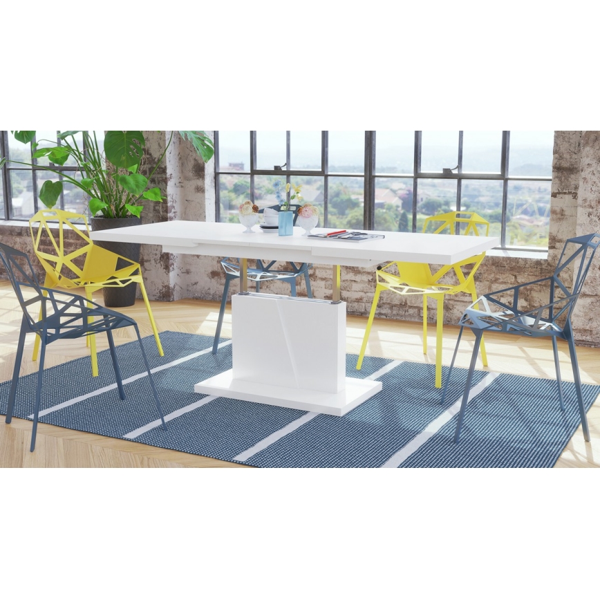 Folding coffee table with lifting top NINO white