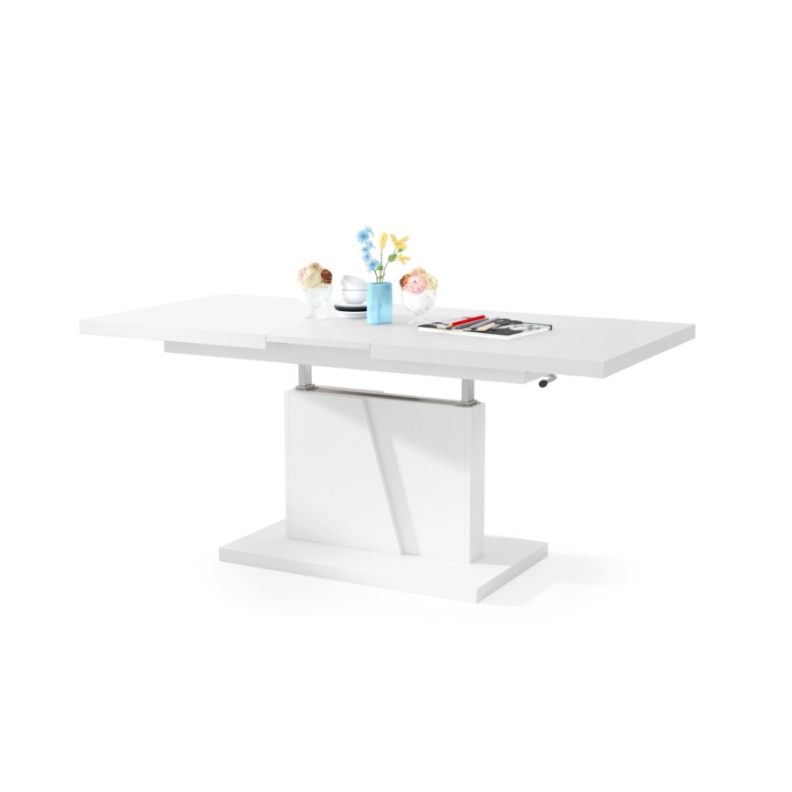 Folding coffee table with lifting top NINO white