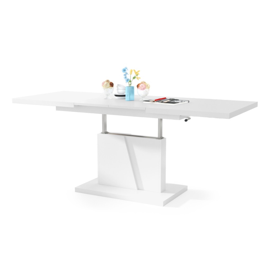 Folding coffee table with lifting top NINO white
