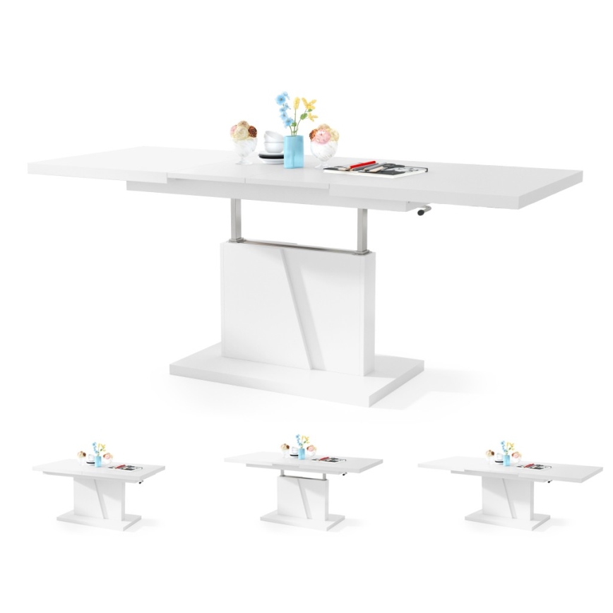 Folding coffee table with lifting top NINO white